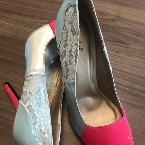 Qupid snakeskin pink stilettos - Picture 11 of 11